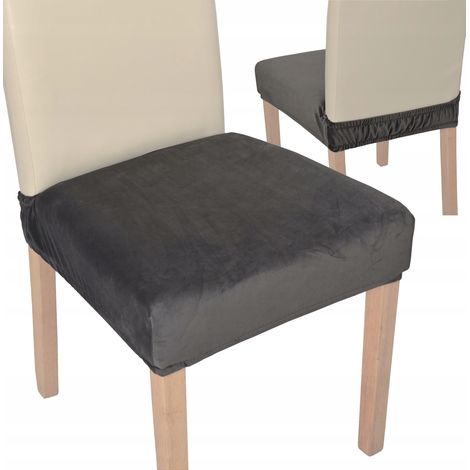 Housse de chaise, assise de chaise, velours haut de gamme, TESS, gris foncé
