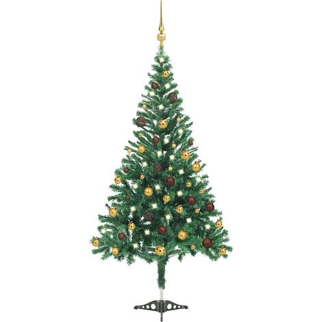 Künstlicher Weihnachtsbaum Beleuchtung Kugeln 210cm 910 Zweige (1/5)