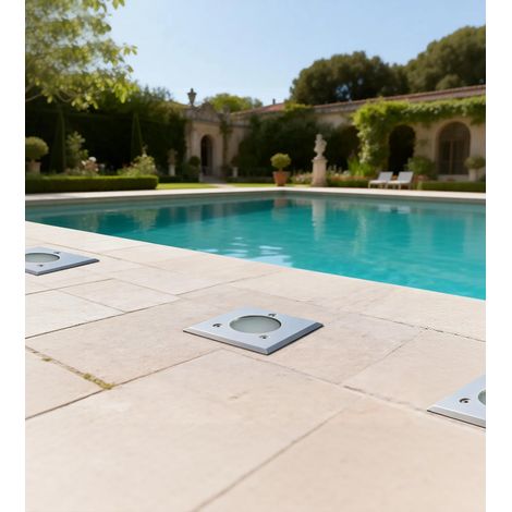Spot encastrable pour abords de piscine à ampoule interchangeable GU5.3 - 12 Volt - Ø 10 cm