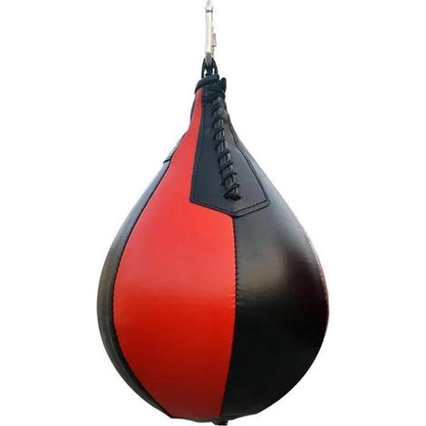 Sac de frappe - Balle de réflexe - Améliore la coordination - Matériau PU robuste - 25 x 17 cm - Noir (1/5)