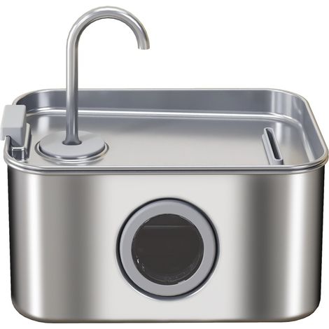 Fontaine à eau pour chat en acier inoxydable 304, capacité 3,2L avec pompe silencieuse et filtre charbon actif (1/5)