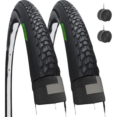 COPERTONI PNEUMATICI 700 X 40C (42-622)+CAMERE D’ARIA CON VALVOLA ITA DEMI SLICK GOMMA STRADALE BICI UOMO GRAVEL OFF-ROAD STERRATO TREKKING MTB (1/4)