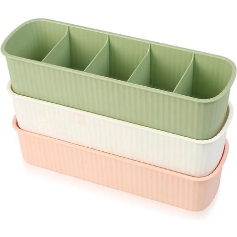 Aufbewahrungsboxen，Kleiderschrank-Organizer，Schubladeneinteiler，Aufbewahrungssystem für Zuhause，3-teilig，Geeignet für den Kleiderschrank，Grau