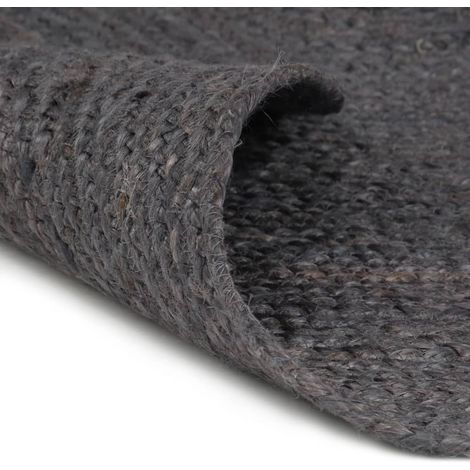 Tapis fait à la main Jute Rond 240 cm Gris foncé (1/5)