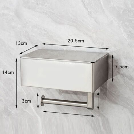 Toilettenpapierhalter mit Feuchttücherbox Edelstahl ohne Bohren mit Ablage Wandmontage Toilettenpapierhalter für Badezimmer Gebürstet --INHHUB (1/4)