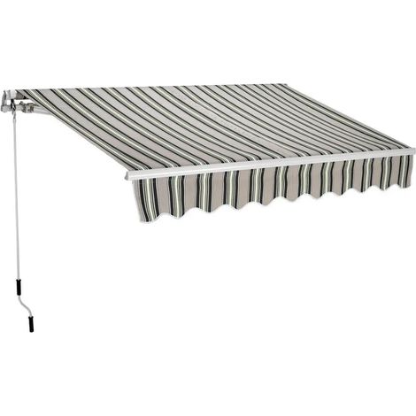 Tenda da sole a barra quadra 300x200 cm avvolgibile rigato verde