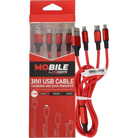 3-in-1-USB-A-USB-C-Lightning-Kabel (1,2 m) EPMOB10 (1/5)