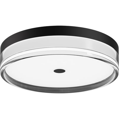 Plafonnier LED moderne 32W noir rond Ø40 CCT IP40 (1/3)