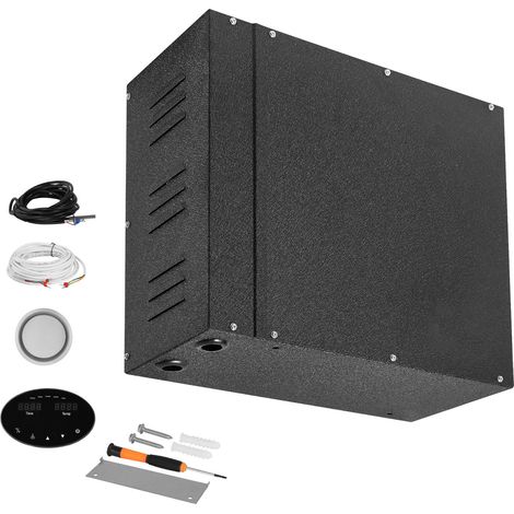 Mophorn Generatore di Vapore da 7,5 kW, Sistema Doccia a Vapore con Controller per Sauna SPA Domestica, Kit di Scarico Automatico Commerciale, Protezione contro Funzionamento a Secco, Nero