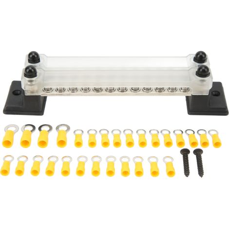 Module de distribution d'énergie protégé, 24 bornes, 150 A, 12-48 V, adapté aux systèmes d'alimentation des automobiles, camping-cars, bateaux, yachts et camionnettes. (1/5)