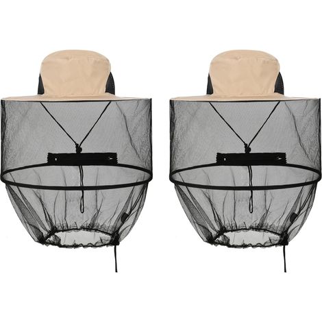 2 Pcs Chapeau à Moustiquaire,Chàpeau d'apiculteur avec Voile,Chapeaux pour Apiculteurs d'abeilles,Chapêau de Soleil pour Apiculture pour de Jardinage