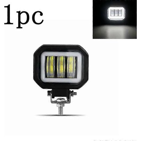 Projecteur de travail LED 5 pouces à lentille 6D, 12 V, étanche, pour voiture, quad, SUV, UTV, Nissan 4x4, moto, camion, faisceau large, 1 pièce, blanc et blanc (1/5)