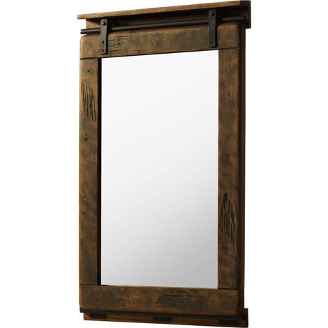 Miroir en bois de manguier huilé RAILWAY 463