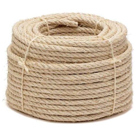 Corde de Sisal Naturel 8mm Remplacement Cordage Ancien Accessoire Idal pour remplacer Poteaux de l\\'arbre Chat, Balles Jouets en Sisal Inclus (20m, Blanc) (1/4)