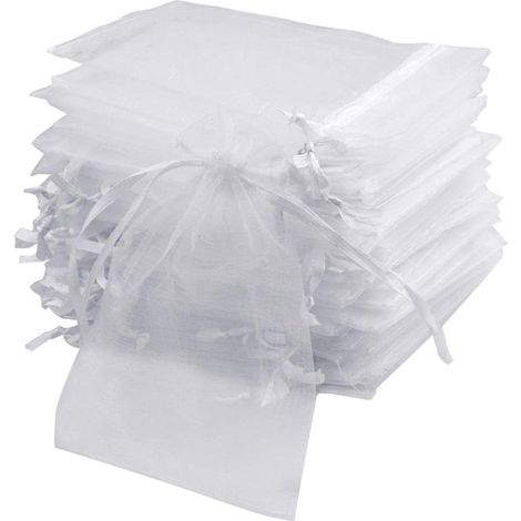 Sac Organza - Filet Transparent avec Cordon de Fermeture - Pour Bijoux Maquillage Bonbons - 100 Pièces (1/5)