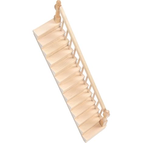 Gerade Treppengeländer für Puppenhäuser im Maßstab 1:12, DIY-Modell in Weiß zum Bemalen, Zubehör für Villenszenen. (1/5)