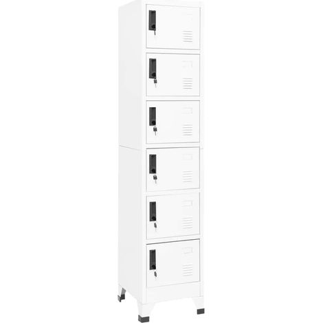 vidaXL Taquilla de acero blanco 38x40x180 cm (1/5)