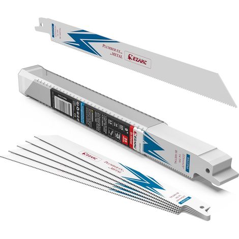 25 lames de scie alternative bimétalliques au cobalt pour la coupe de métaux lourds, lames de scie sabre de 225mm 14TPI (1/5)