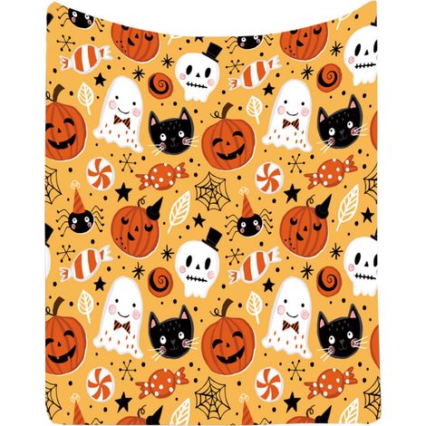 Couverture En Flanelle - Fantôme D'Halloween - 150 X 200 Cm - Pour Canapé Lit Ou Pique-Nique - 1 Pièce (1/5)