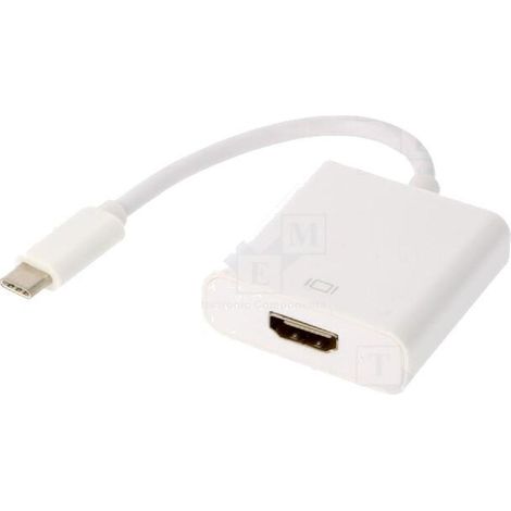 Adaptateur USB 3.1 HDMI femelle vers USB C male nickele 15cm
