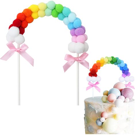 Kuchendekoration, Tortenaufsatz Regenbogen-Geburtstagstortendekoration