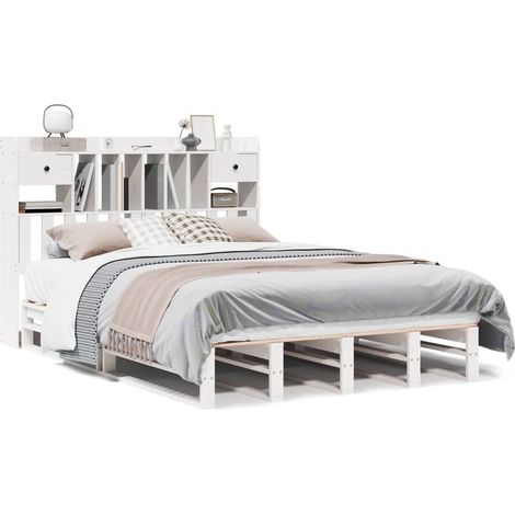 Maison Exclusive - Letto Libreria senza Materasso Bianco 160x200 cm Legno di Pino