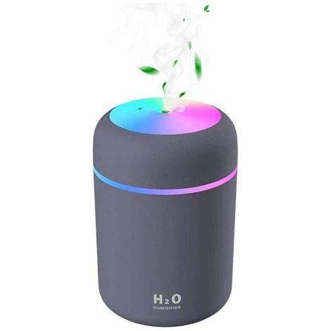 Air Humidifier, Mini Ultrasonic USB Humidifier with 7 Breath Light Colors, 2 Mist Mode, Auto Shut-Off, for Bedroom Office Car Home Baby (Grey) (1/5)