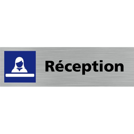 Pictogramme RECEPTION (Q0368).- Adhésif aspect aluminium brossé - (1/5)