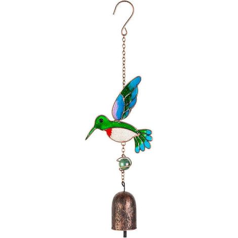 Boule de cristal oiseau, prismes, cristaux suspendus, cloches vertes-- (1/5)
