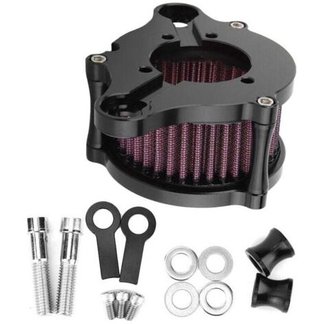 Kit de filtre à air, kit d'admission d'admission de filtre à air de modification de moto en aluminium durable pour XL 883 XL1200. (1/4)