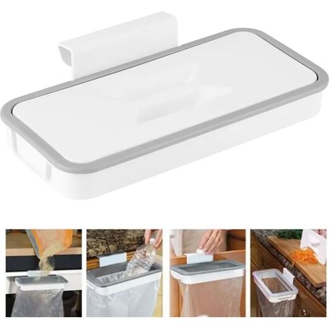 Support De Sac Poubelle Suspendu Avec Couvercle Pour Placard De Cuisine (1/5)