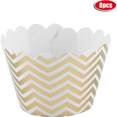 Ensemble Vaisselle Jetable - Rayures Dorées Ondulées - Pour Fêtes Et Mariages - 57 Pièces (1/5)