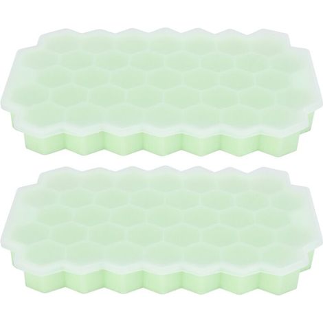 Bac à glaçons flexible en silicone avec 37 compartiments et couvercle, idéal pour faire des glaçons maison. - AquaForge (1/5)