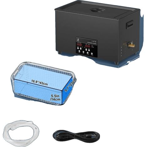 Macchina per la pulizia a ultrasuoni, 600 Watt, capacità 22/30 litri, 30L, 100V-240V, spina UE (1/2)