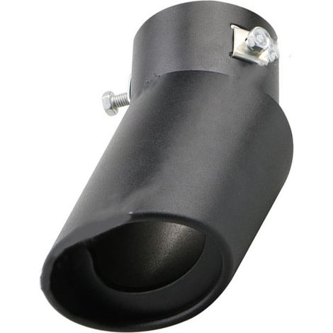 Embout d'échappement universel en acier inoxydable noir, anti-corrosion, adaptable tuyau 5,3cm à 3,8cm, type coudé, sortie de pot arrière. (1/4)