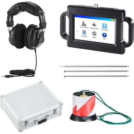 Détecteur de fuites d'eau avec écran LCD tactile 7 pouces, pour canalisations enterrées jusqu'à 2 m, capteur et casque inclus (1/5)