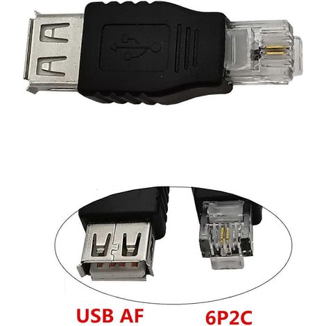 Adaptateur réseau USB femelle RJ11, convertisseur, prise téléphonique AF 6P2C (1/5)