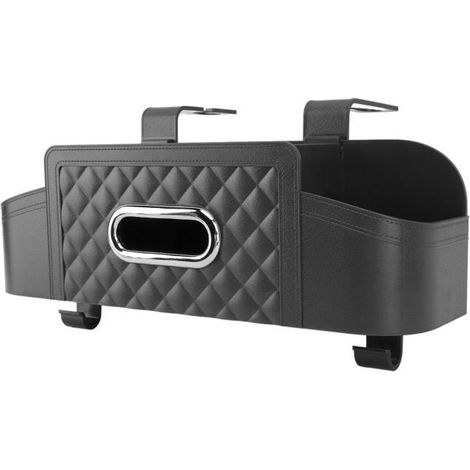 Qiilu boîte de rangement de siège arrière de voiture Organisateur de siège arrière de voiture, boîte de rangement meuble bac Noir (1/4)