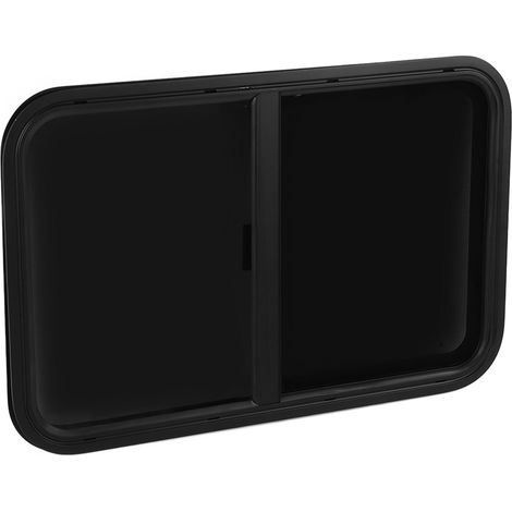 Fenêtre RV à angles arrondis, style coulissant, anti-UV, joint étanche, revêtement noir poudré, pour camping-car et véhicule utilitaire