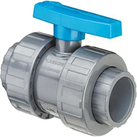 Vanne à boisseau sphérique - 1 unité - PVC rigide - Double union collée Ø63mm - Piscine et irrigation - Diamètre 63mm