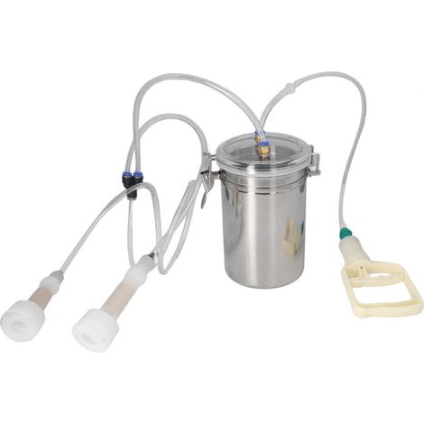 Machine à Traire Manuel 2000ml en Acier Inoxydable, Kit de Traite Portable pour Ferme Laitière, Économiseur d'Effort et Facile à Contrôler (1/5)