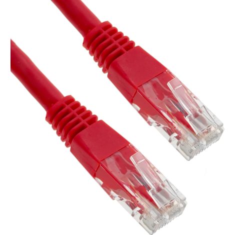BeMatik - Câble réseau Ethernet UTP Cat.6 rouge 0,25 m (1/5)