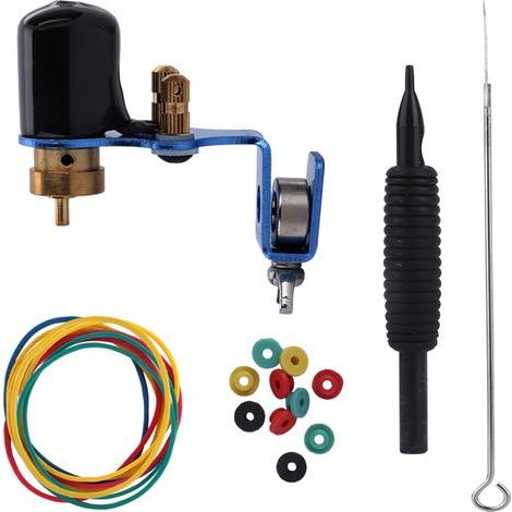Komplettes Tattoo-Set mit Tattoomaschine, leistungsstarkem Motor, Pistolengriff, Nadelmodulen und Make-up-Werkzeug (1/5)