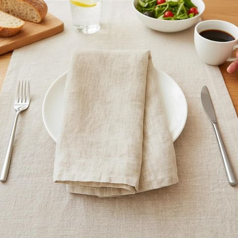 Serviettes de Table en Lin Coton 40 x 40 cm 10 Pieces (1/5)