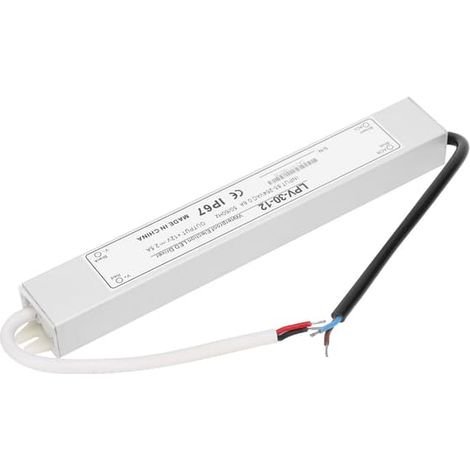 Alimentation LED étanche 12 V 30 W IP67, sortie unique, intensité variable pour éclairage extérieur (1/5)