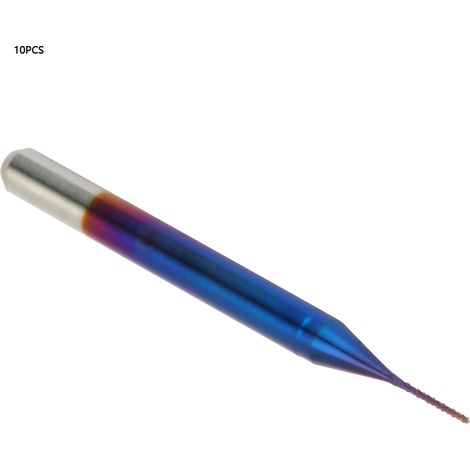 10 Stück Hartmetall-Kegelfräser, brüniert, für Leiterplattengravurmaschinen (0,6 mm) (1/5)