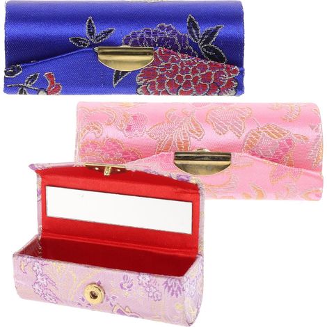 de 3 boîtes à rouge à lèvres en coton de style chinois avec (1/5)