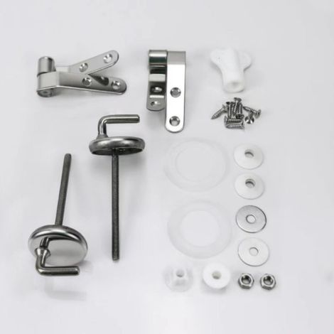 Fixation Cuvette Charniere WC Universel, Charniere Abattant, kit de Fixation Abattant WC Universel Acier pour Fixer SièGes, Accessoires en Caoutchouc pour Sièges de Toilette en Plastique Duroplast (1/5)