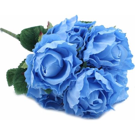 1 Bouquet de pivoines artificielles en soie, bleu-Online Store (1/5)