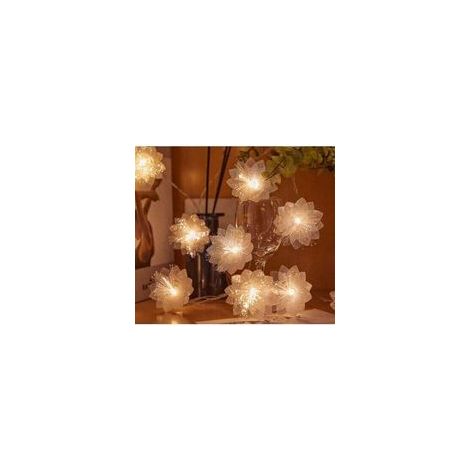 Chaîne de lumière de fleur à fibre optique solaire à LED 5M 20 lumières cour mariage lumières décoratives extérieures arrangement de festival lumières ambiantes - couleur chaude (1/3)